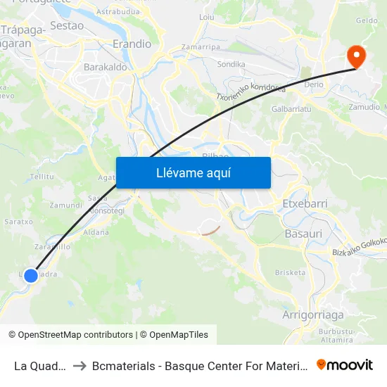 La Quadra to Bcmaterials - Basque Center For Materials map