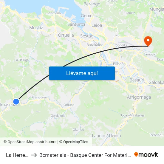 La Herrera to Bcmaterials - Basque Center For Materials map