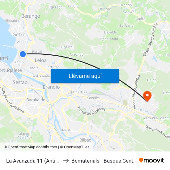 La Avanzada 11 (Antiguo Golf) (56) to Bcmaterials - Basque Center For Materials map