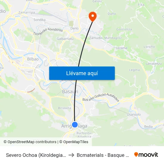 Severo Ochoa  (Kiroldegia/Polideportivo) (274) to Bcmaterials - Basque Center For Materials map
