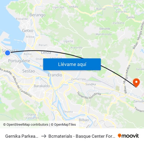 Gernika Parkea (331) to Bcmaterials - Basque Center For Materials map