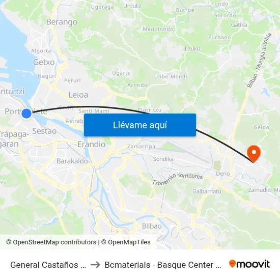 General Castaños 19 (335) to Bcmaterials - Basque Center For Materials map