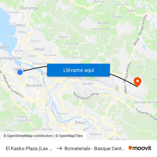 El Kasko Plaza (Las Llanas) (383) to Bcmaterials - Basque Center For Materials map