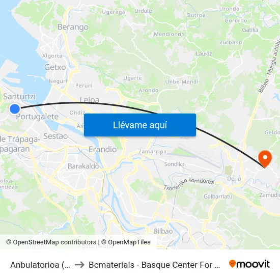 Anbulatorioa (442) to Bcmaterials - Basque Center For Materials map