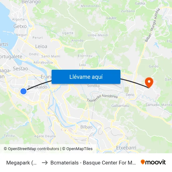 Megapark (479) to Bcmaterials - Basque Center For Materials map