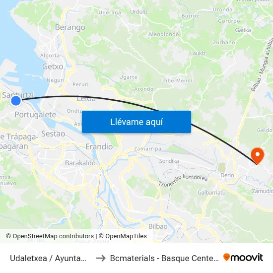 Udaletxea / Ayuntamiento (529) to Bcmaterials - Basque Center For Materials map