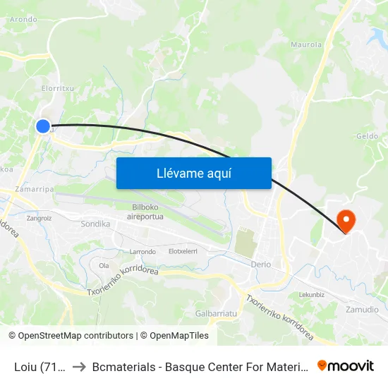 Loiu (716) to Bcmaterials - Basque Center For Materials map
