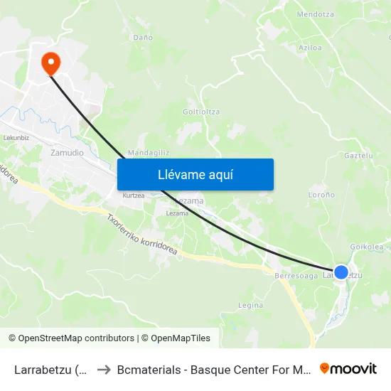 Larrabetzu (860) to Bcmaterials - Basque Center For Materials map