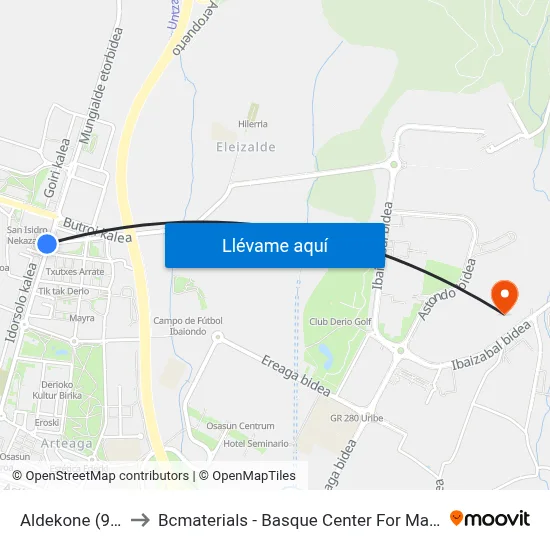 Aldekone (928) to Bcmaterials - Basque Center For Materials map