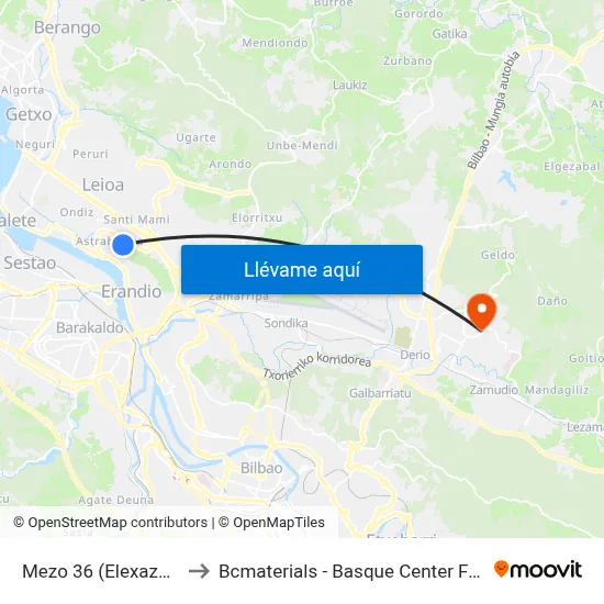 Mezo 36 (Elexazpi) (968) to Bcmaterials - Basque Center For Materials map