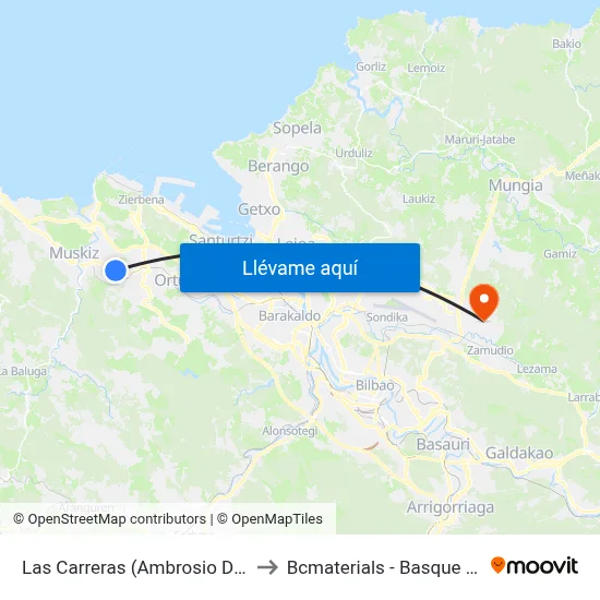 Las Carreras (Ambrosio De Los Heros 39) (1111) to Bcmaterials - Basque Center For Materials map