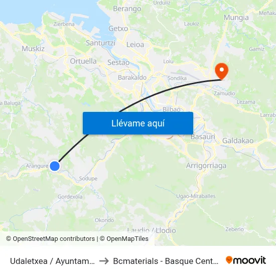 Udaletxea / Ayuntamiento (1201) to Bcmaterials - Basque Center For Materials map