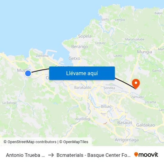 Antonio Trueba (1236) to Bcmaterials - Basque Center For Materials map