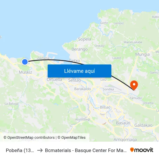 Pobeña (1304) to Bcmaterials - Basque Center For Materials map