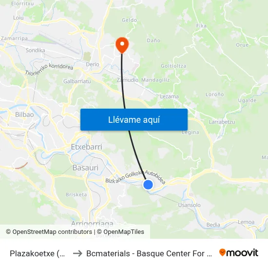 Plazakoetxe (1790) to Bcmaterials - Basque Center For Materials map