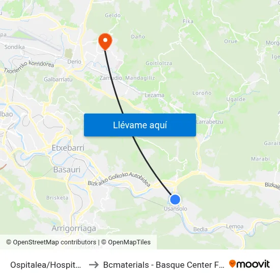 Ospitalea/Hospital (1833) to Bcmaterials - Basque Center For Materials map