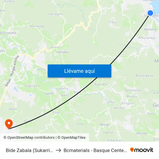 Bide Zabala (Sukarrieta) (1979) to Bcmaterials - Basque Center For Materials map