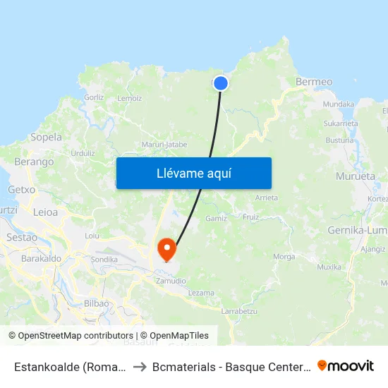 Estankoalde (Romana) (2090) to Bcmaterials - Basque Center For Materials map