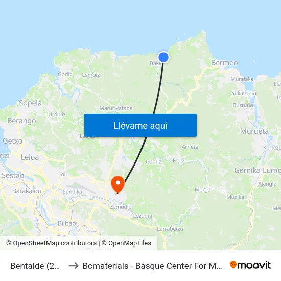 Bentalde (2092) to Bcmaterials - Basque Center For Materials map