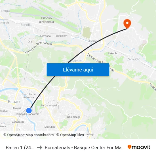 Bailen 1 (2404) to Bcmaterials - Basque Center For Materials map