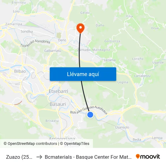 Zuazo (2504) to Bcmaterials - Basque Center For Materials map
