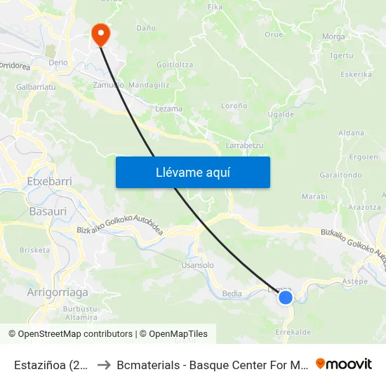 Estaziñoa (2687) to Bcmaterials - Basque Center For Materials map