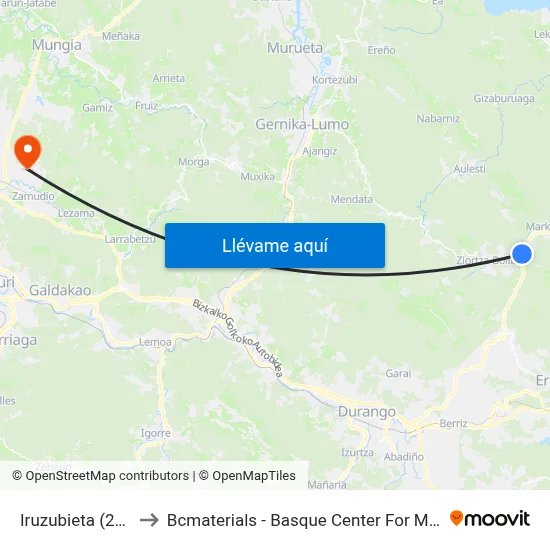 Iruzubieta (2866) to Bcmaterials - Basque Center For Materials map