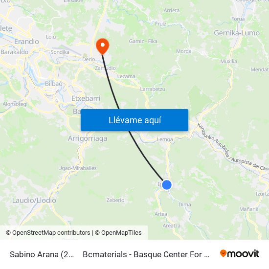 Sabino Arana (2938) to Bcmaterials - Basque Center For Materials map