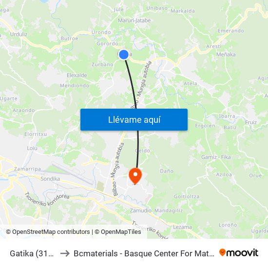 Gatika (3144) to Bcmaterials - Basque Center For Materials map