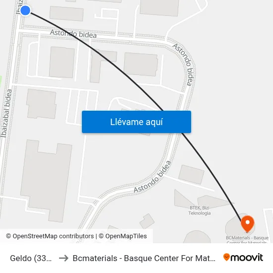 Geldo (3379) to Bcmaterials - Basque Center For Materials map