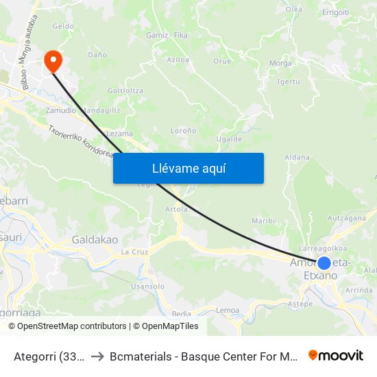 Ategorri (3389) to Bcmaterials - Basque Center For Materials map