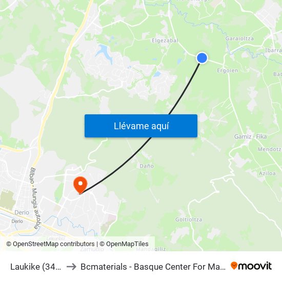 Laukike (3491) to Bcmaterials - Basque Center For Materials map