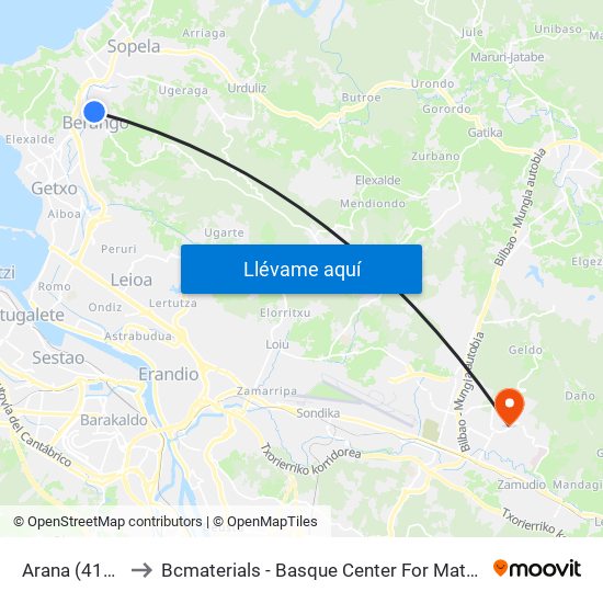 Arana (4191) to Bcmaterials - Basque Center For Materials map