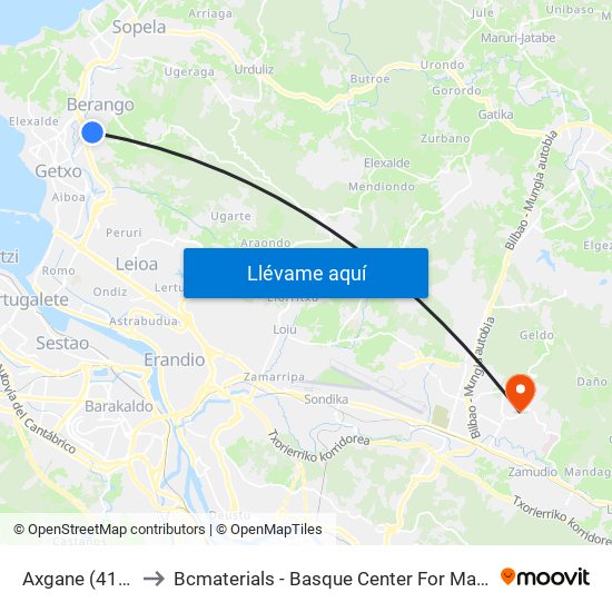 Axgane (4196) to Bcmaterials - Basque Center For Materials map