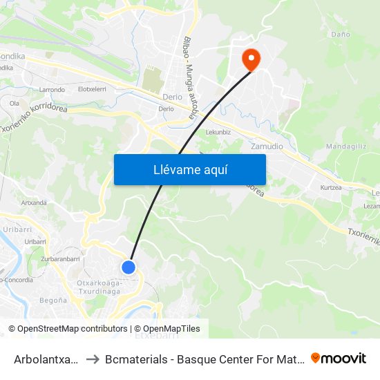 Arbolantxa 18 to Bcmaterials - Basque Center For Materials map