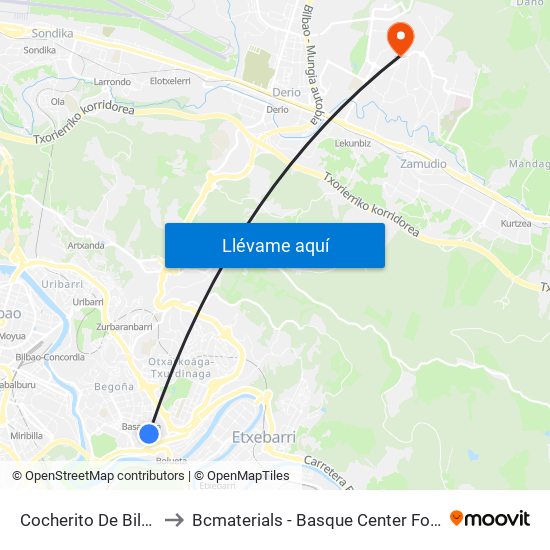 Cocherito De Bilbao 14 to Bcmaterials - Basque Center For Materials map