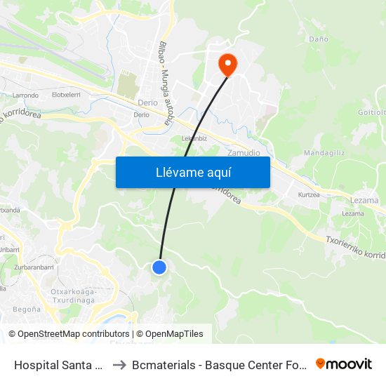 Hospital Santa Marina to Bcmaterials - Basque Center For Materials map