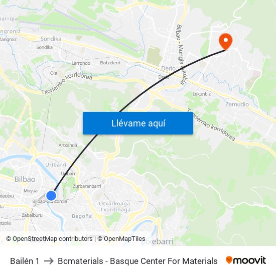 Bailén 1 to Bcmaterials - Basque Center For Materials map