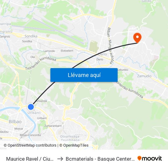 Maurice Ravel / Ciudad Jardín to Bcmaterials - Basque Center For Materials map