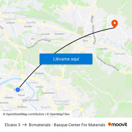 Elcano 3 to Bcmaterials - Basque Center For Materials map