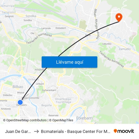 Juan De Garay 7 to Bcmaterials - Basque Center For Materials map