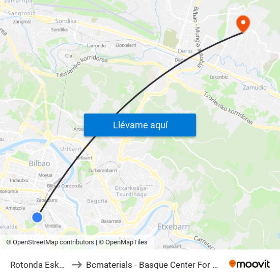 Rotonda Eskurtze to Bcmaterials - Basque Center For Materials map