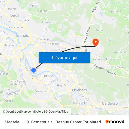 Madariaga to Bcmaterials - Basque Center For Materials map