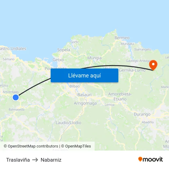 Traslaviña to Nabarniz map