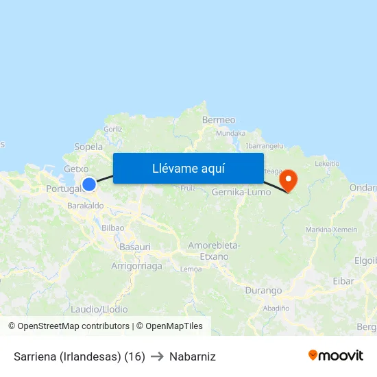 Sarriena (Irlandesas) (16) to Nabarniz map