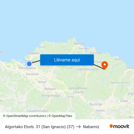 Algortako Etorb. 31 (San Ignacio) (37) to Nabarniz map