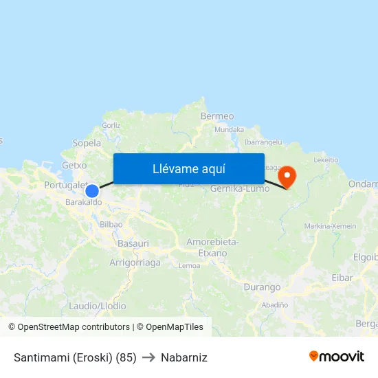 Santimami (Eroski) (85) to Nabarniz map