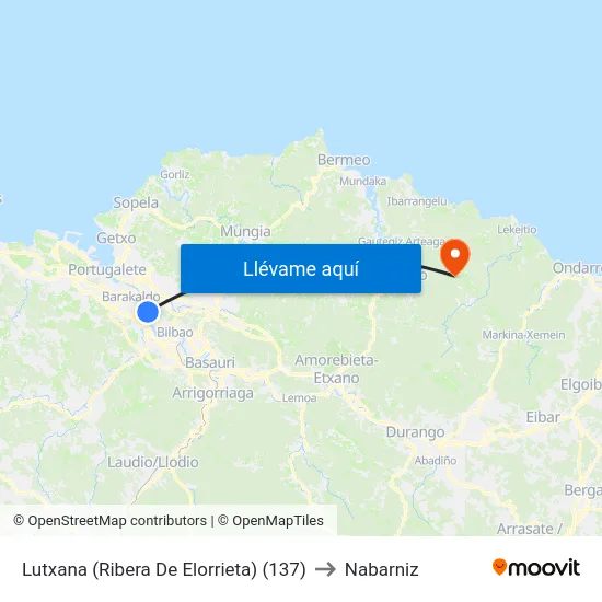 Lutxana (Ribera De Elorrieta) (137) to Nabarniz map