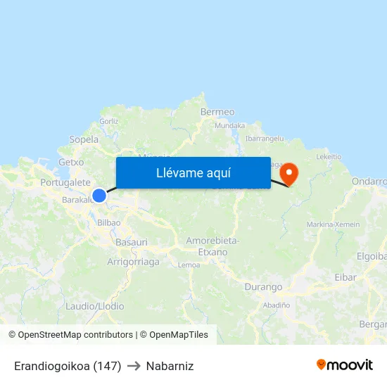 Erandiogoikoa (147) to Nabarniz map