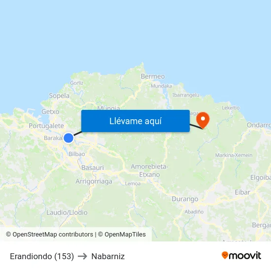 Erandiondo (153) to Nabarniz map